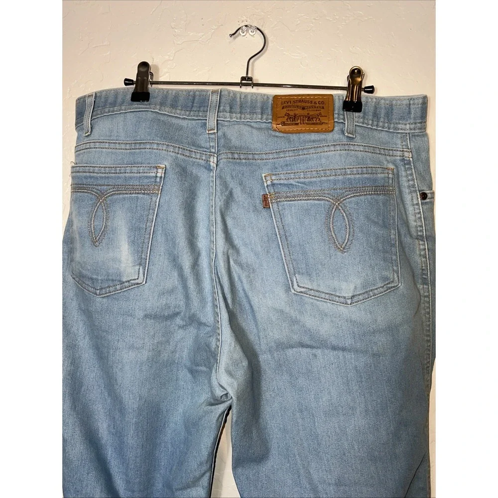 Vintage 80s Mens LEVIS Light Blue Jeans 38x30 Brown Tab Original Riveted ✅ (273)
